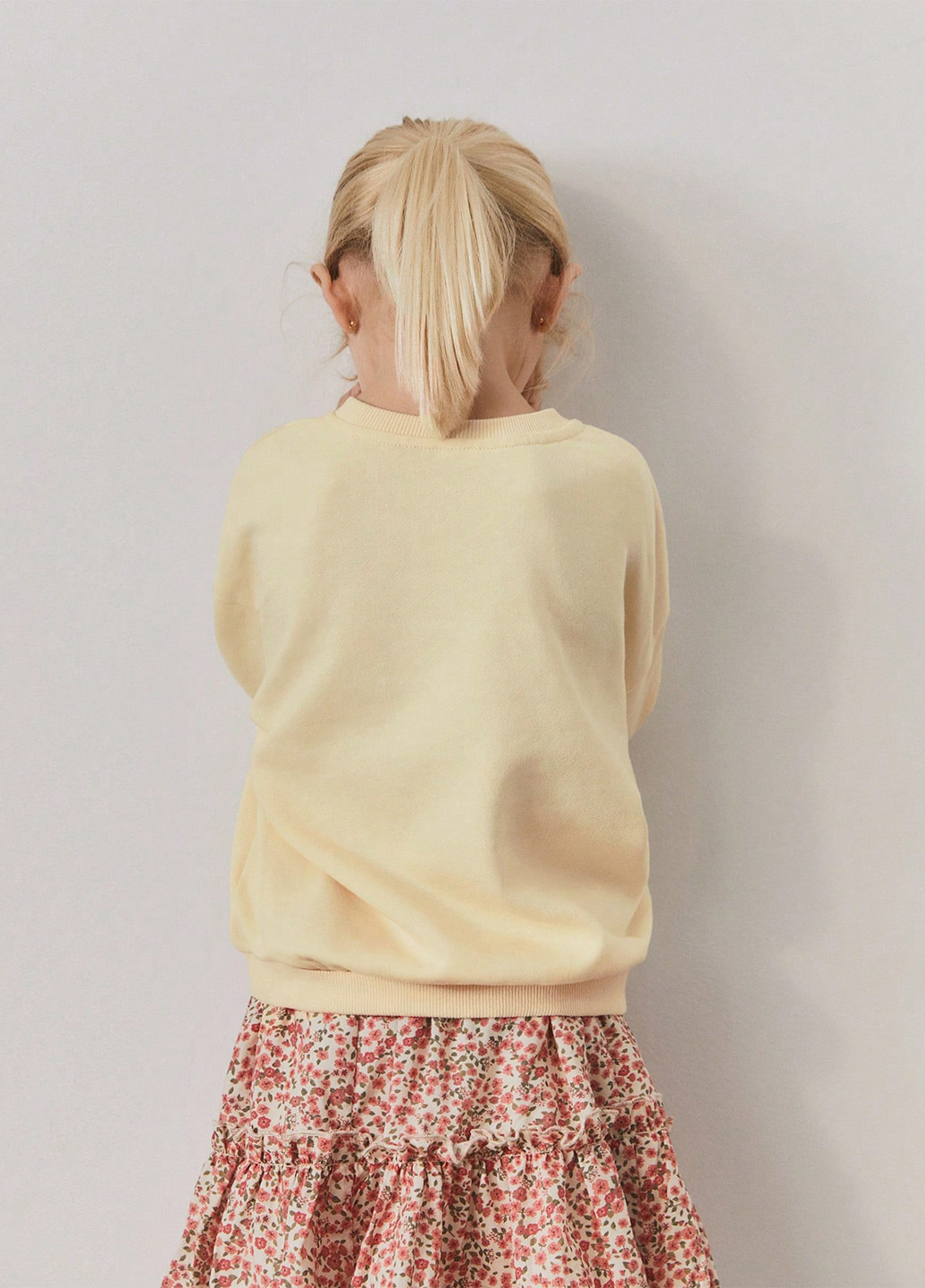 SHEIN світшот малюнок кремовий кежуал поліестер, трикотаж