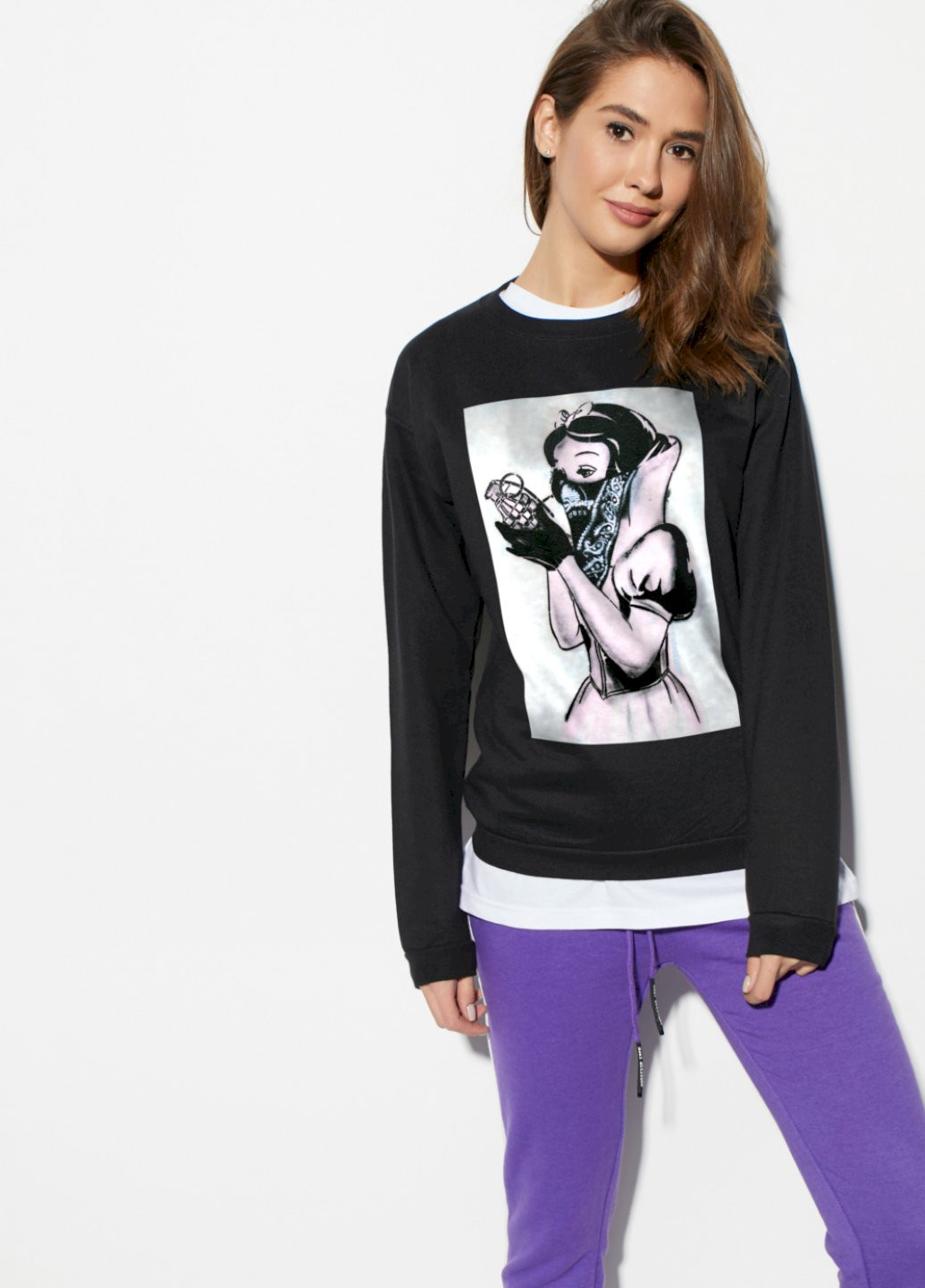 Чорний світшот basic YAPPI (201486622)