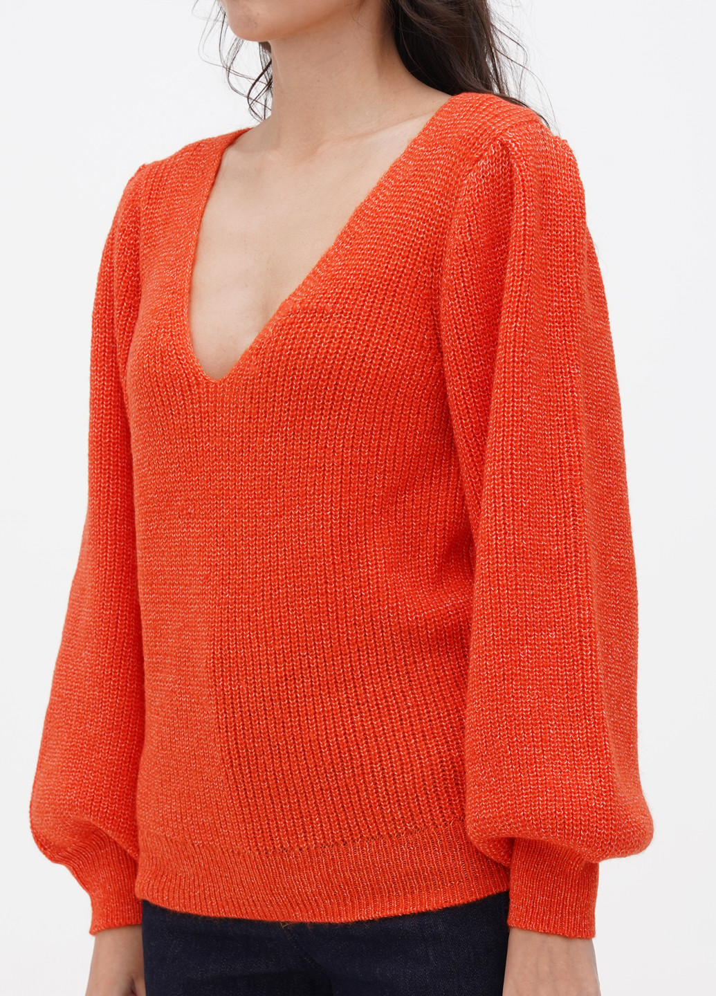 Оранжевый демисезонный пуловер пуловер YAS