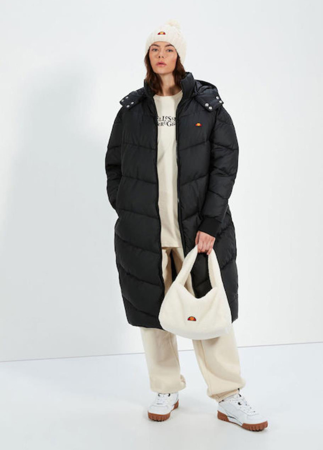 Черная зимняя куртка sgt19177-011 Ellesse Long Puffer Jacket