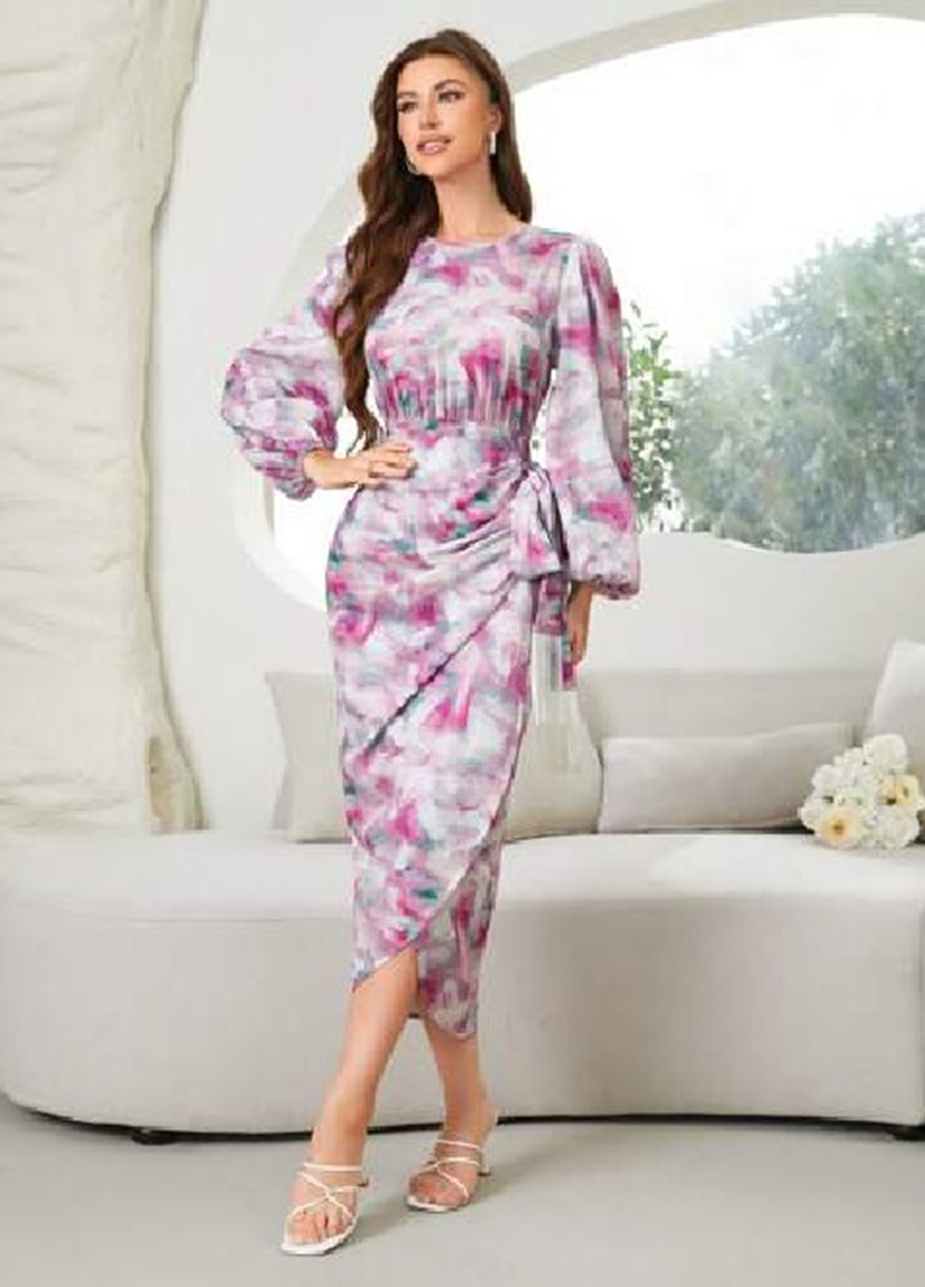 Комбінована кежуал сукня футляр SHEIN з квітковим принтом