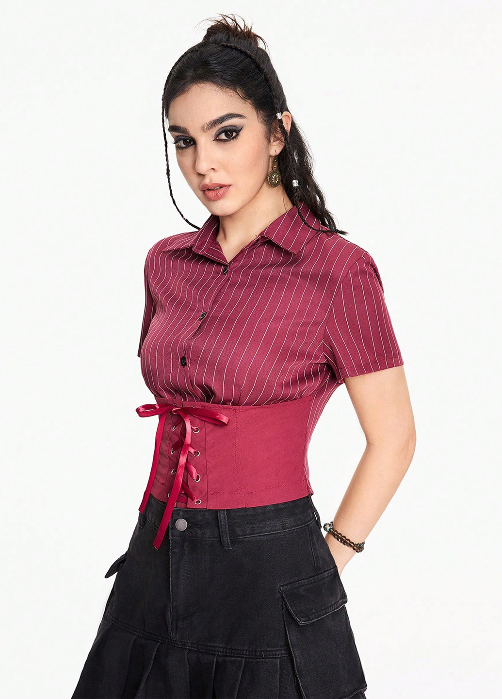 Бордова блуза SHEIN