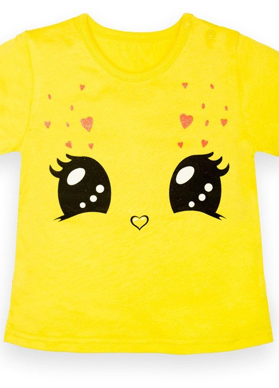 Желтая летняя детская футболка для девочки ft-22-4 *kite* Габби
