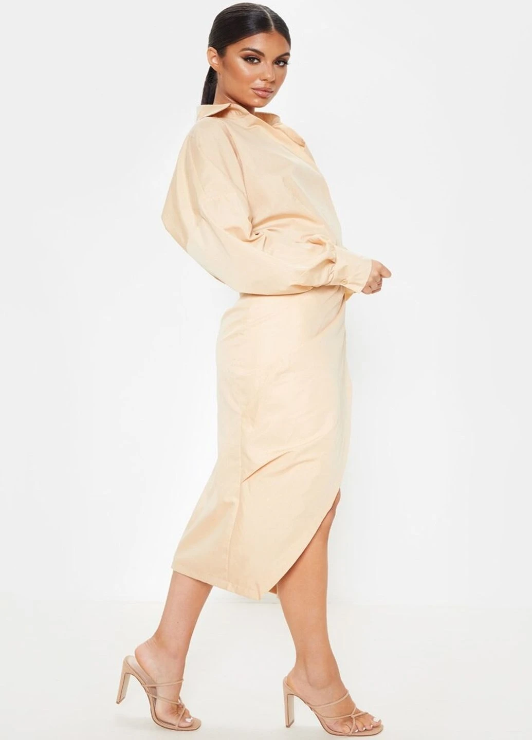 Бежева кежуал сукня PrettyLittleThing однотонна