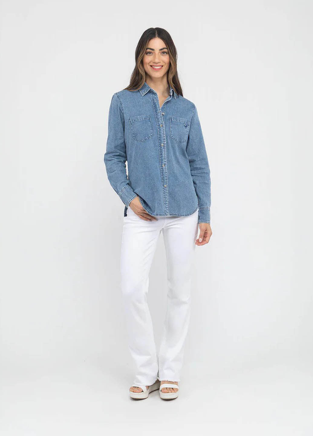 Синяя джинсовая рубашка варенка U.S. Polo Assn.