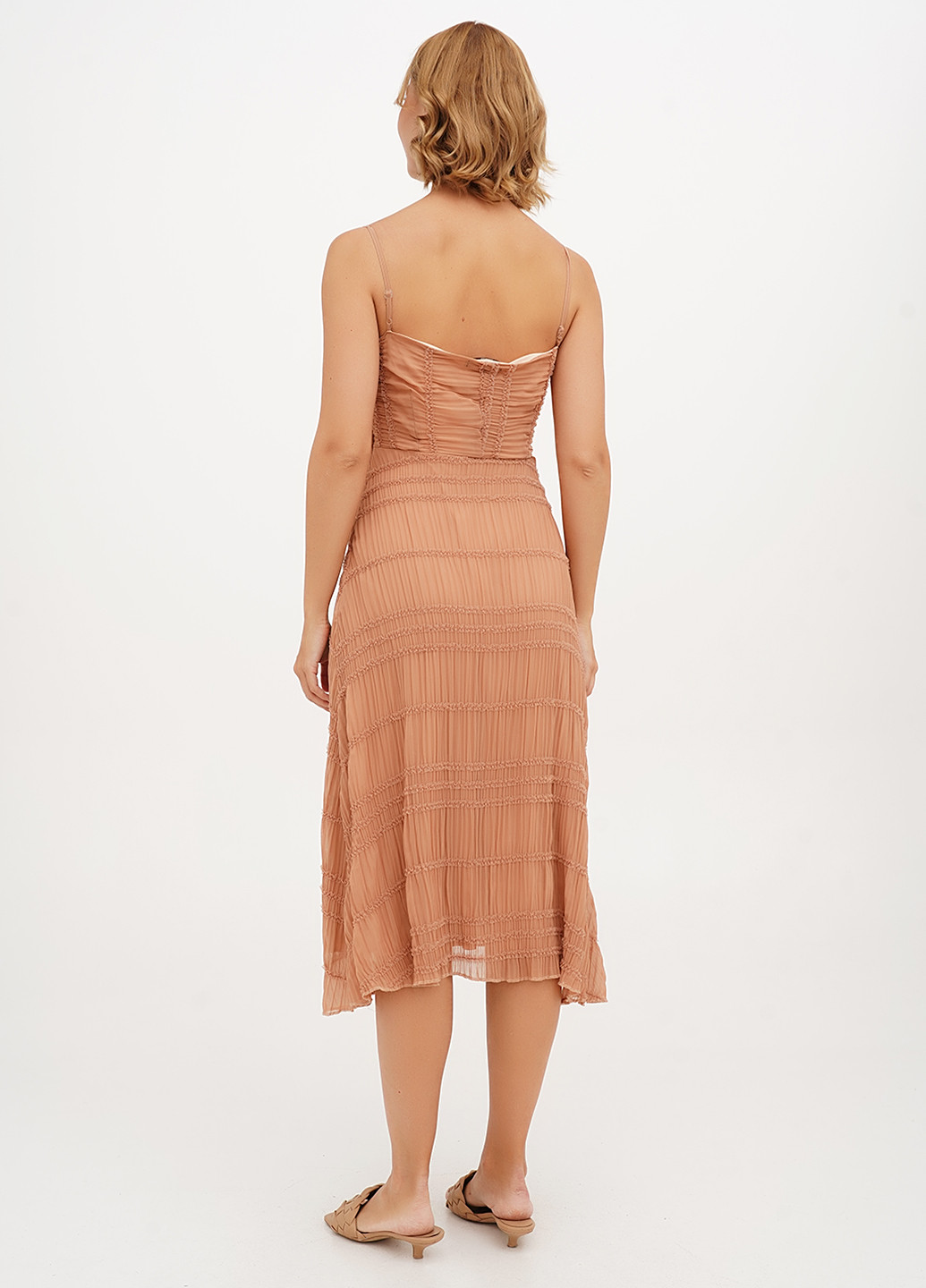 Бежевое кэжуал платье Babylon однотонное