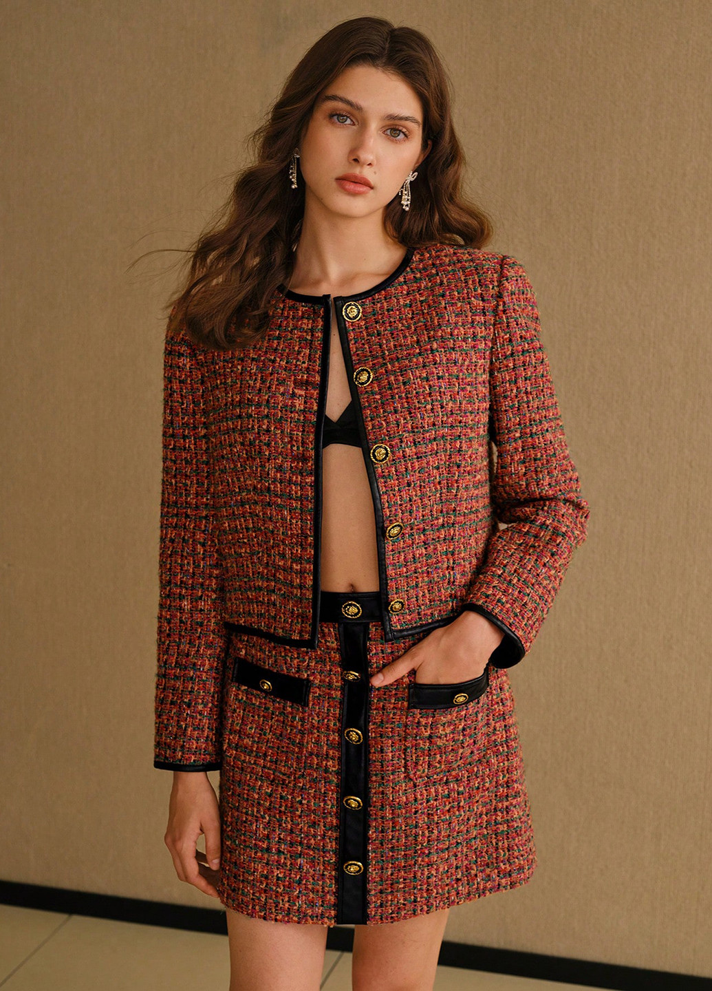 Цветной женский жакет SHEIN колор блок - демисезонный