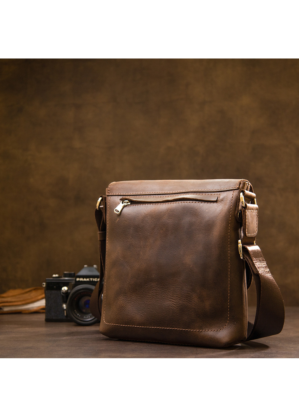 Мужская кожаная сумка 24х24х6 см Grande Pelle (252128779)