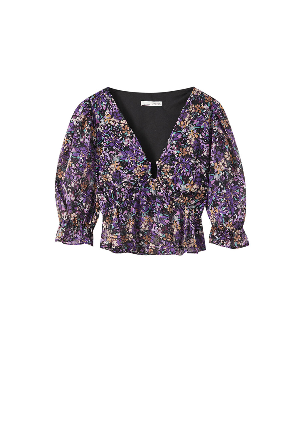 Фиолетовая летняя блуза Pull & Bear