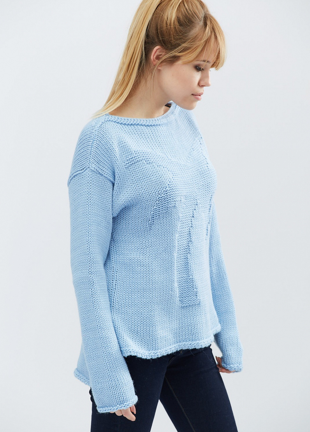 Голубой зимний свитер Carica