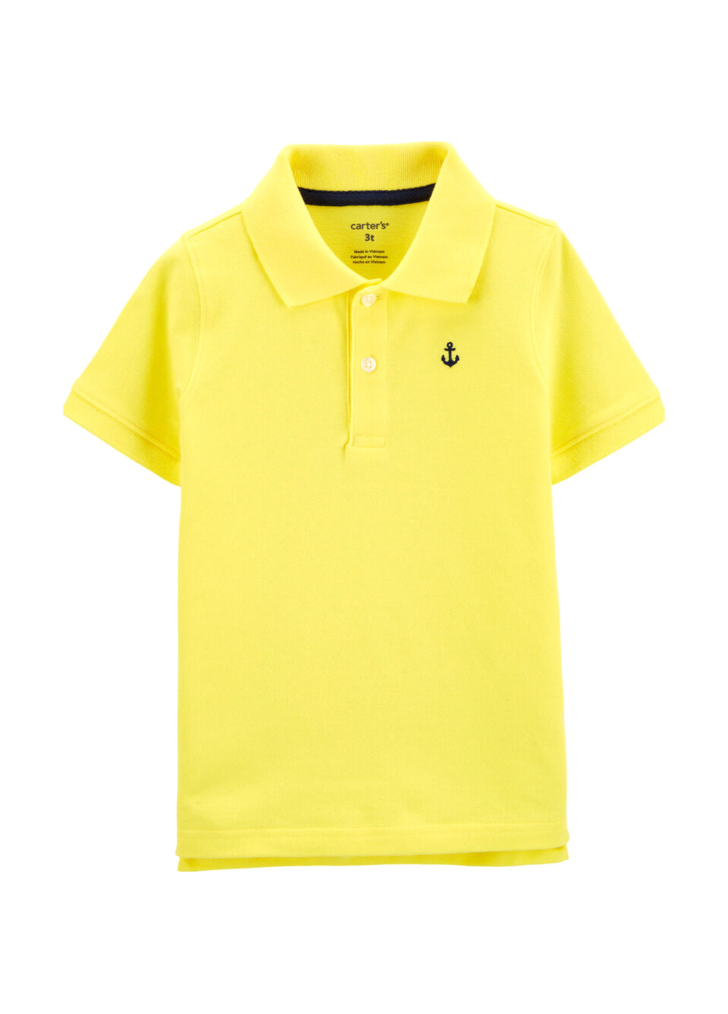 Желтая детская футболка-поло для мальчика Carter's однотонная