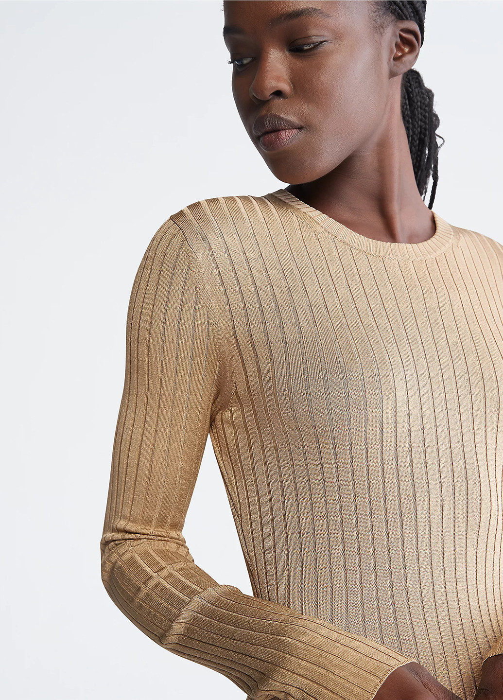 Кофейное кэжуал платье Calvin Klein однотонное