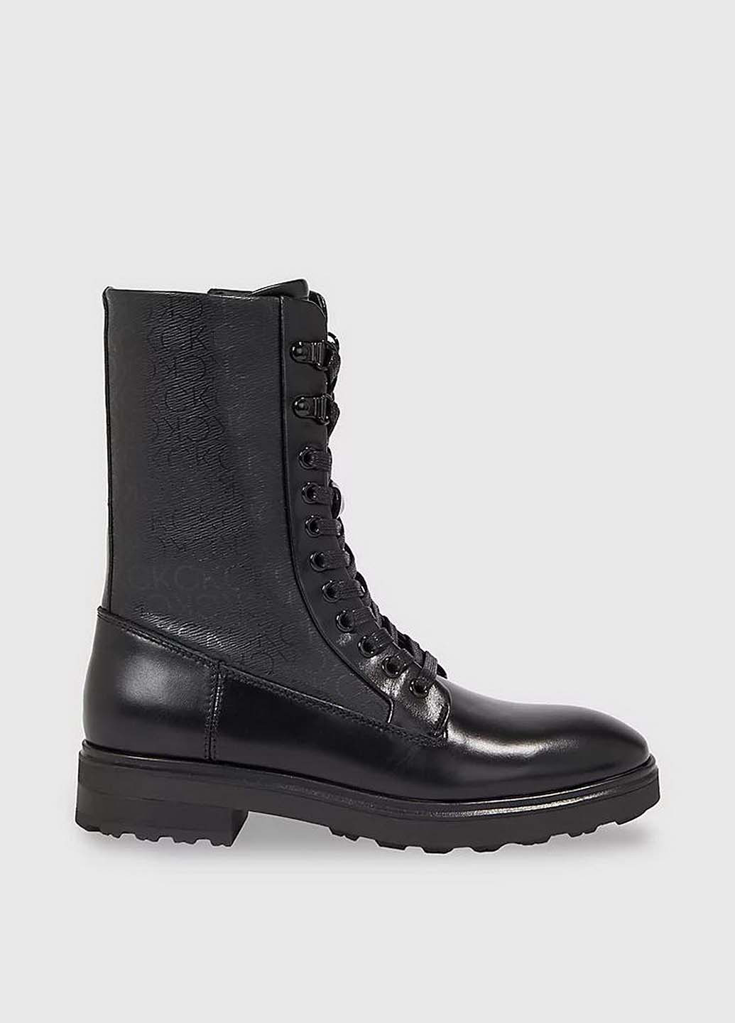 Осенние ботинки берцы Calvin Klein с логотипом, со шнуровкой из искусственной кожи