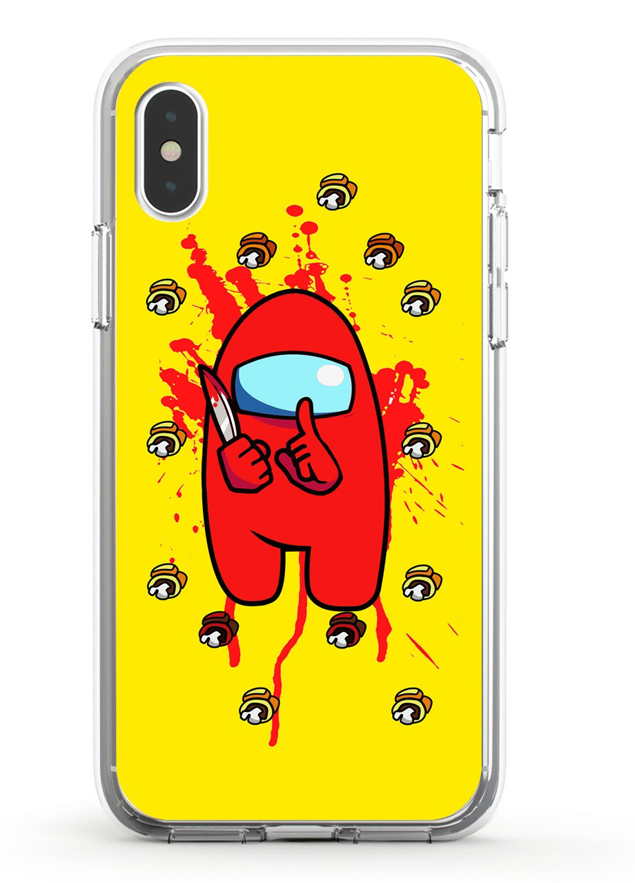Чехол силиконовый Apple Iphone X Амонг Ас Красный (Among Us Red) (6129-2417) MobiPrint (219566607)