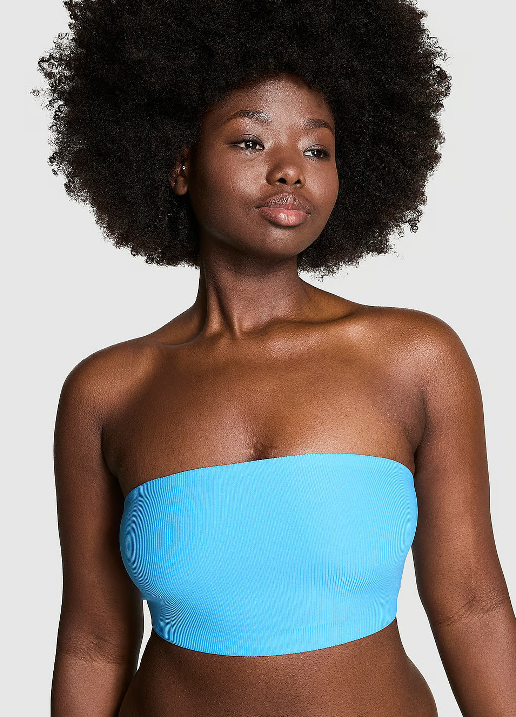 Блакитний балконет бюстгальтер Victoria's Secret без кісточок поліамід