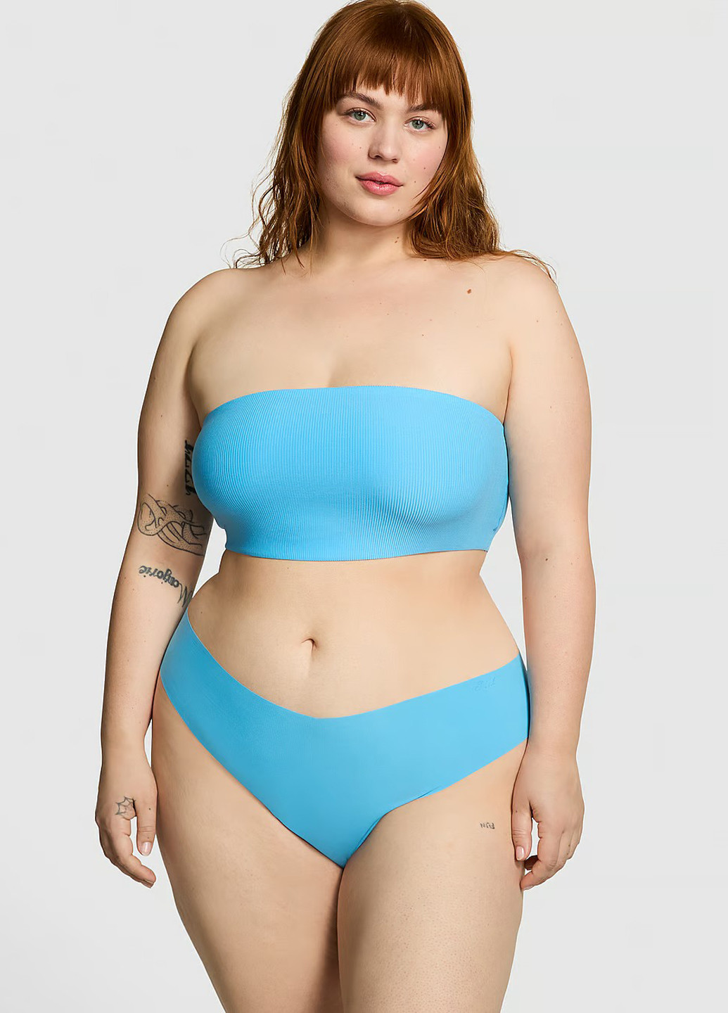 Блакитний балконет бюстгальтер Victoria's Secret без кісточок поліамід