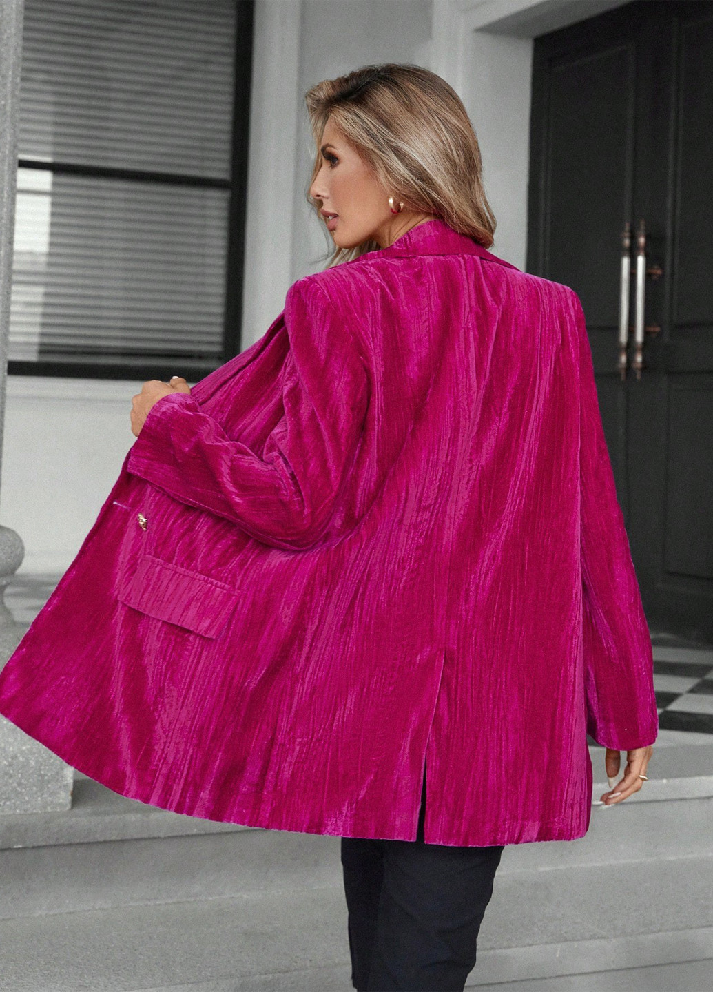 Розовый женский жакет SHEIN однотонный - всесезон