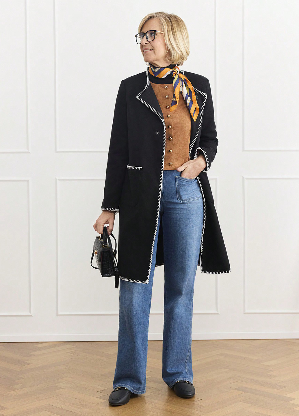 Чорне демісезонне Пальто однобортне SHEIN