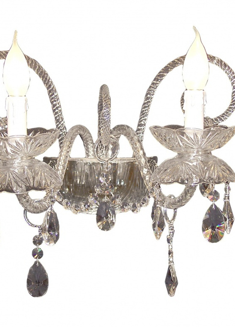 Бра настенное накладное хрустальное свеча барокко CR-506W/2NP Brille (253894257)