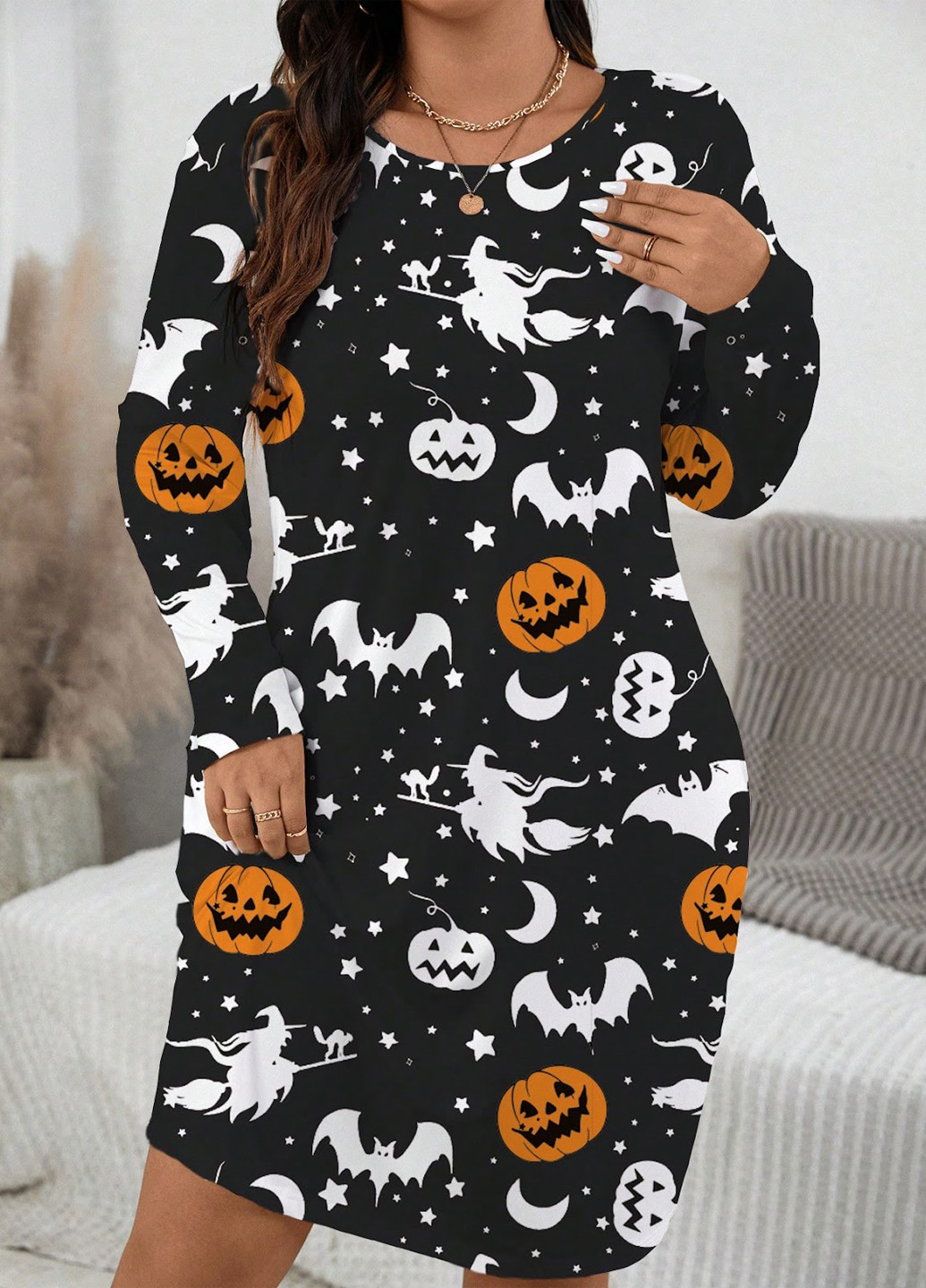 Чорна кежуал сукня сукня-футболка SHEIN з малюнком