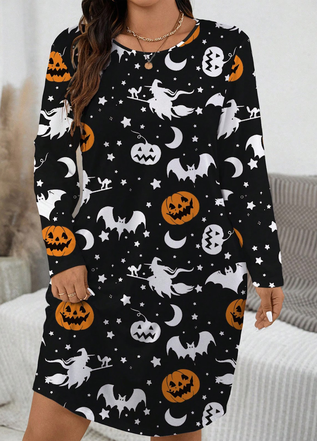 Чорна кежуал сукня сукня-футболка SHEIN з малюнком