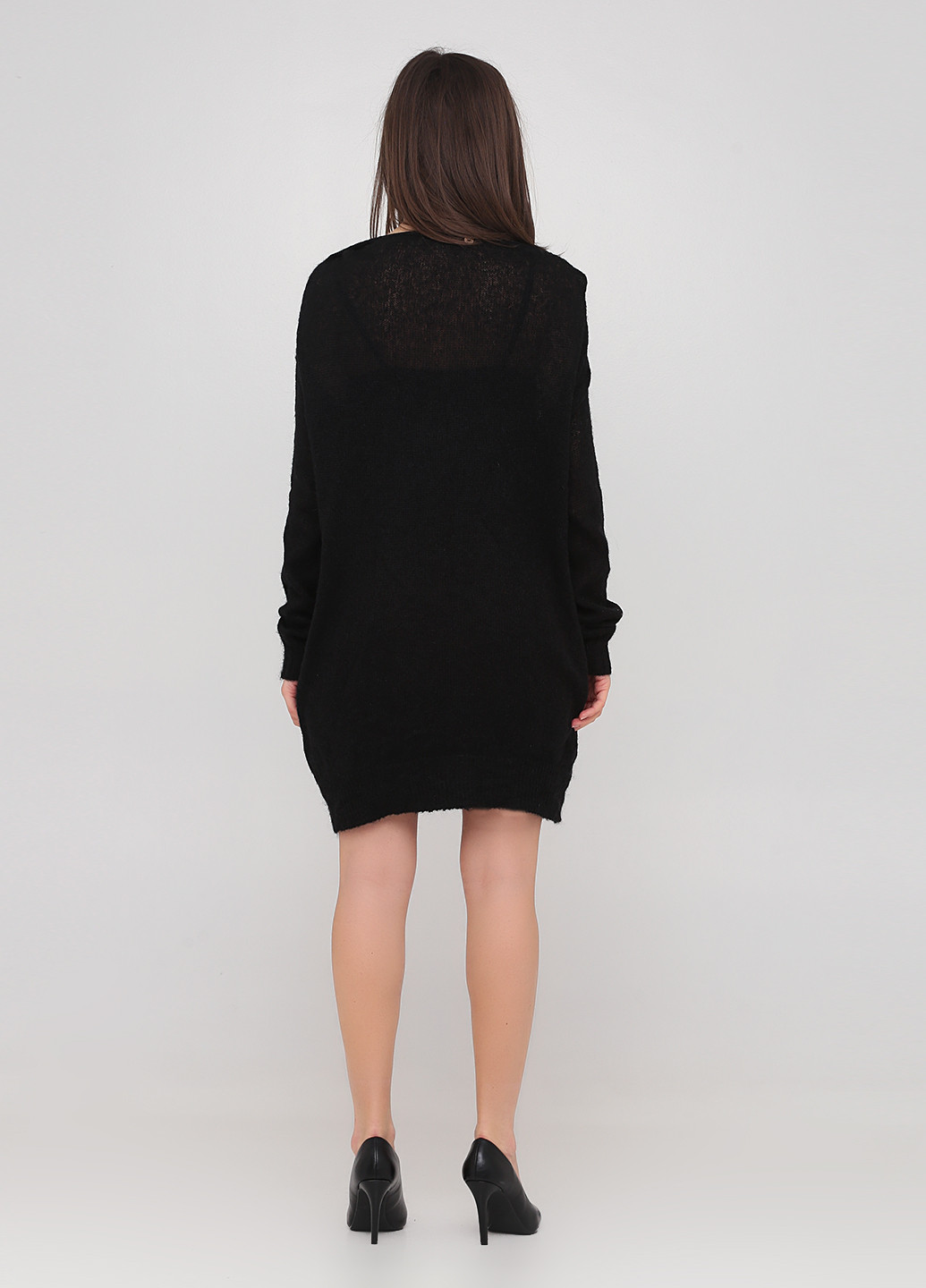 Черное кэжуал платье платье-свитер Twin-Set однотонное