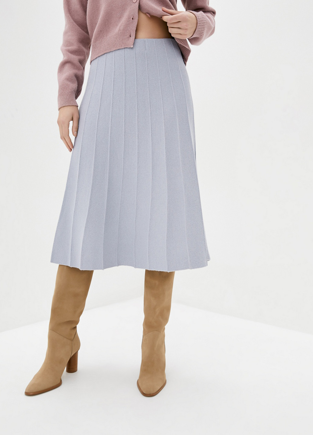 Светло-серая кэжуал однотонная юбка Sewel плиссе