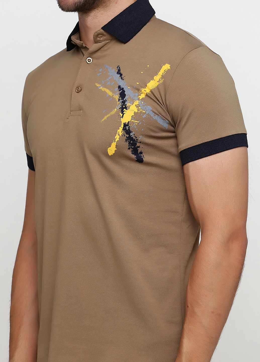 Коричневая футболка-поло для мужчин Golf с рисунком
