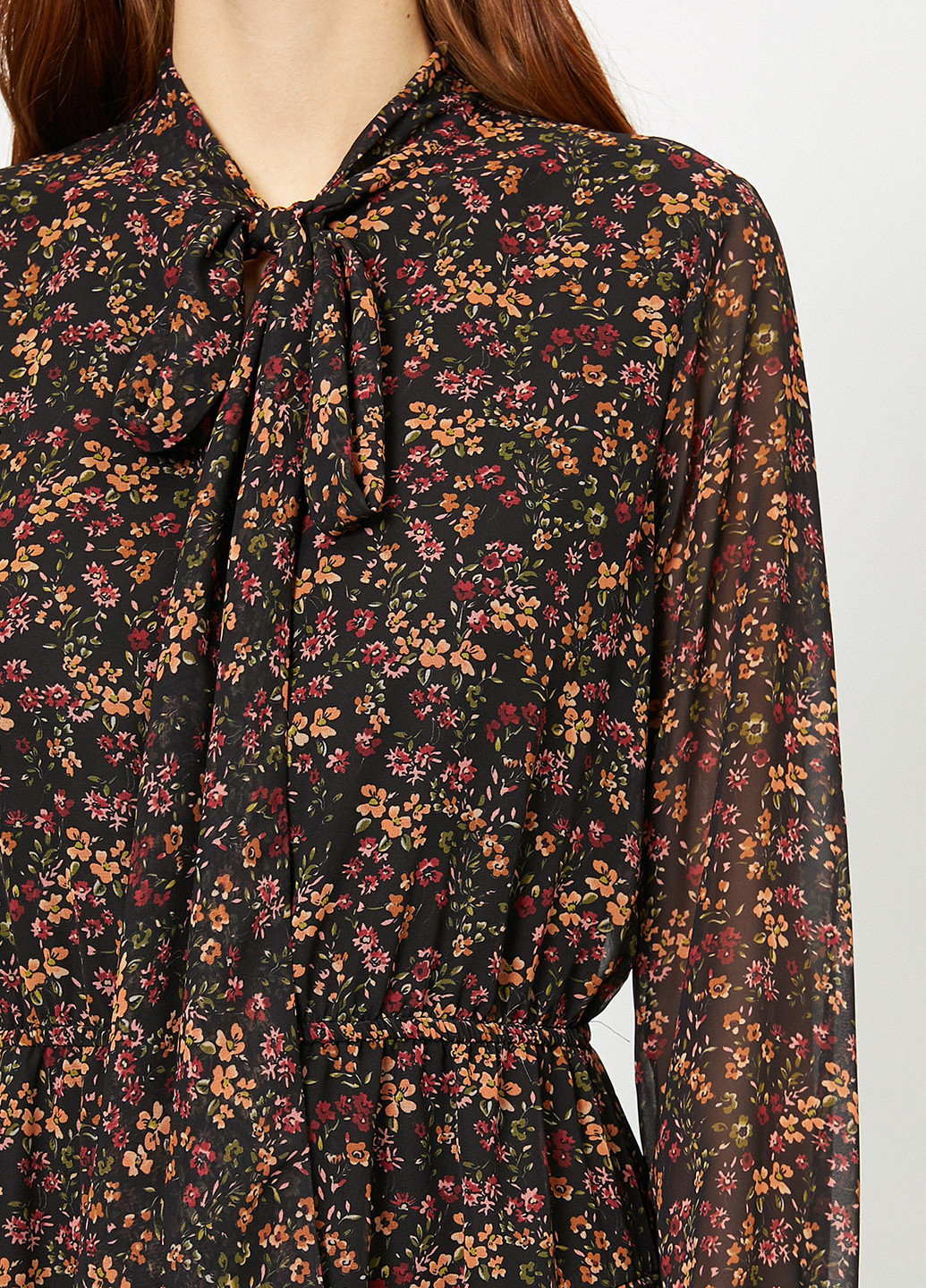 Коричневое кэжуал платье KOTON с цветочным принтом