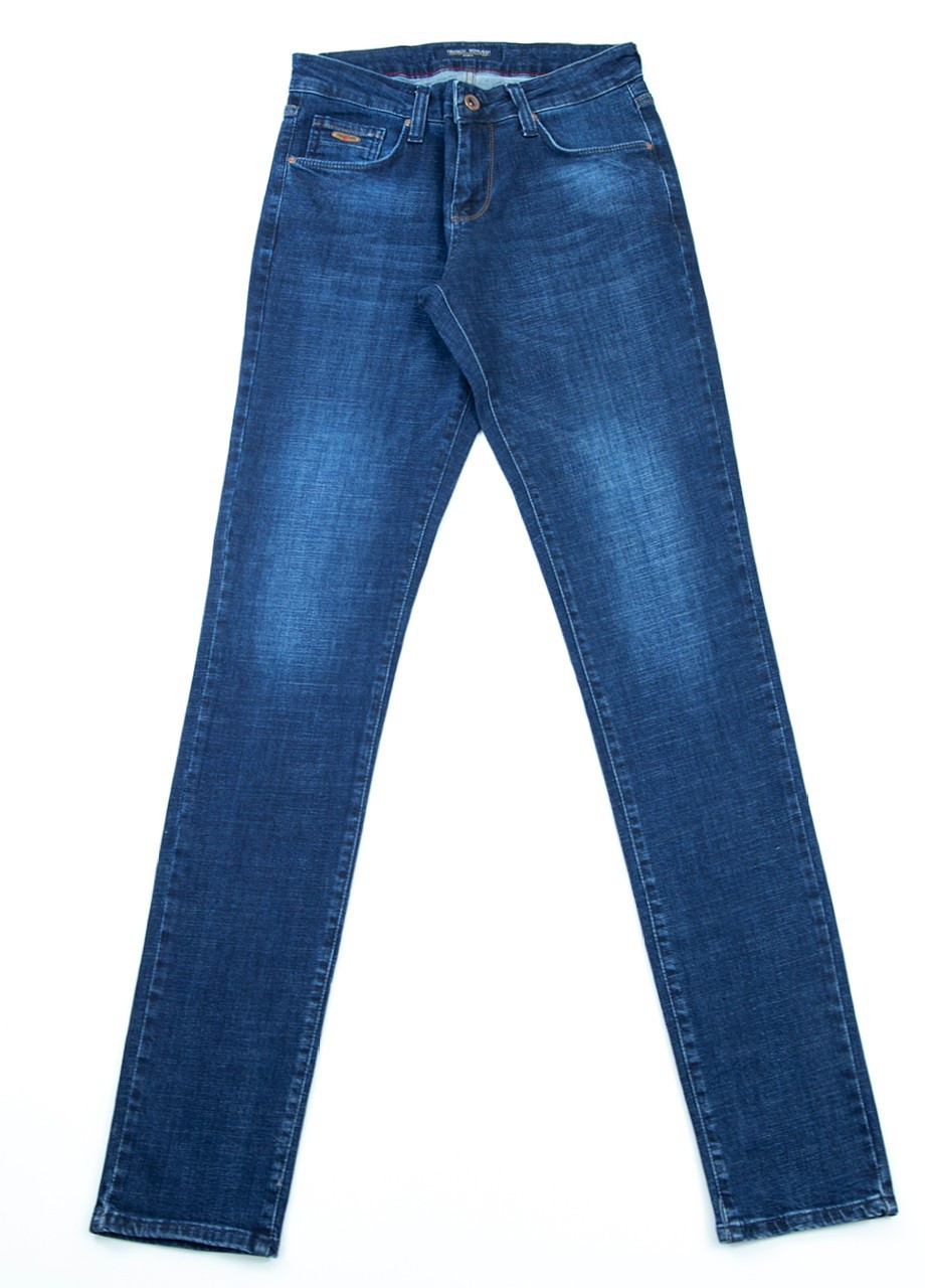 Синие демисезонные джинсы мужские синие слим длина 36 потертые Slim FRANCO BENUSSI