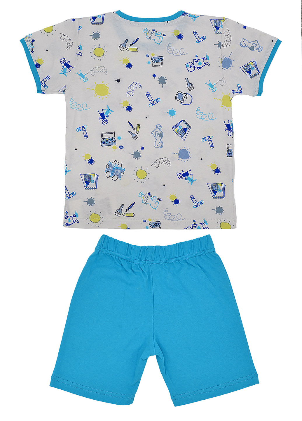 Бирюзовая всесезон пижама летняя для мальчика кофта + брюки Фламинго Текстиль