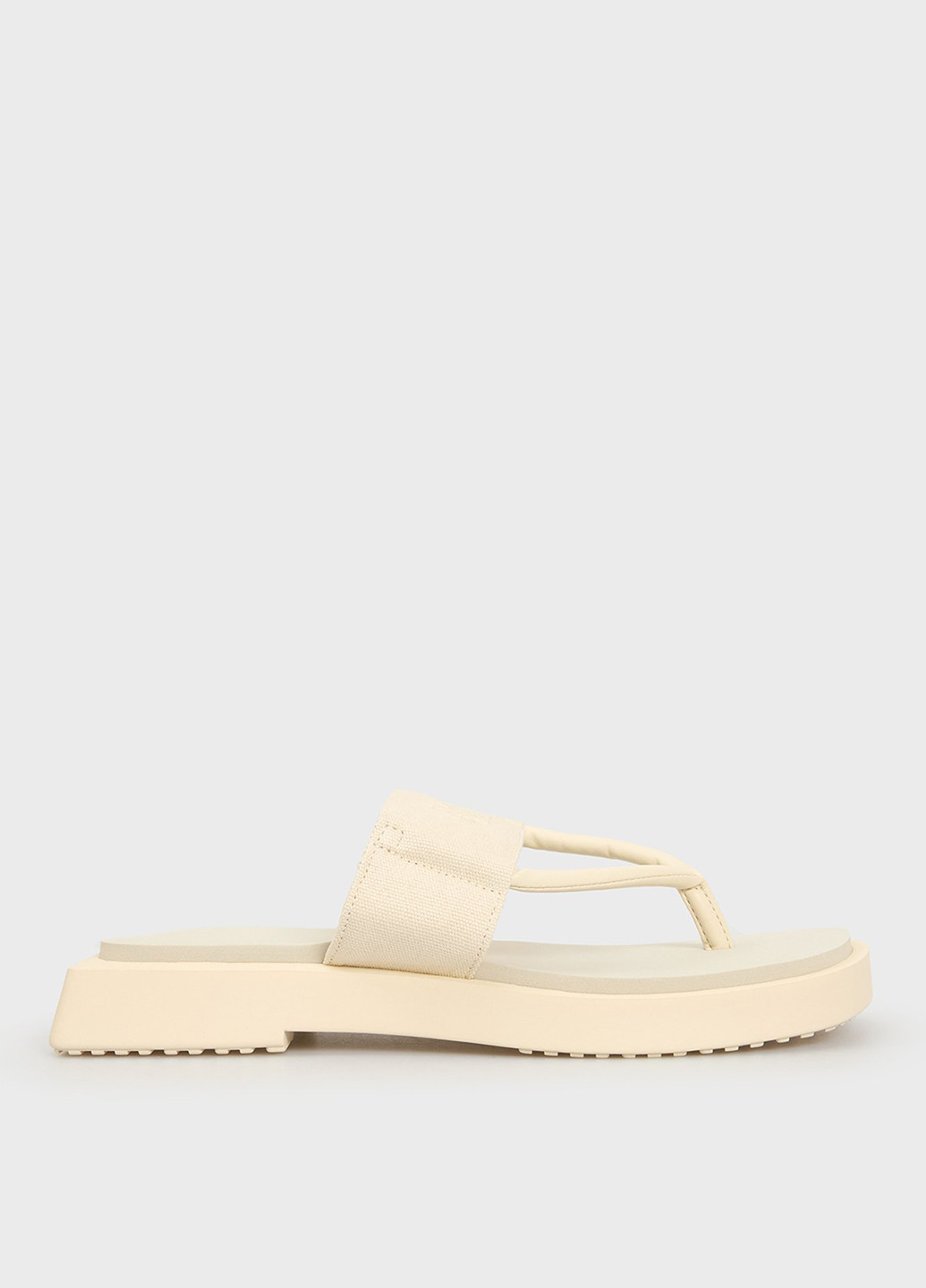 Бежевые шлепанцы Calvin Klein Jeans с тиснением, с логотипом