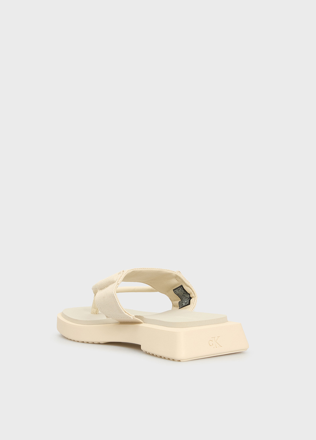 Бежевые шлепанцы Calvin Klein Jeans с тиснением, с логотипом