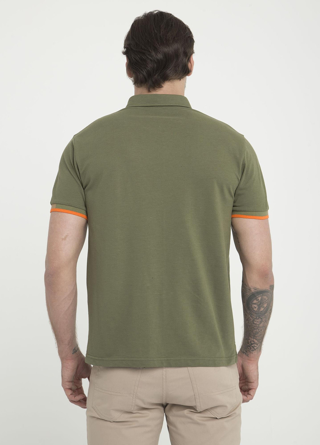 Оливковая (хаки) футболка-поло для мужчин SIR RAYMOND TAILOR однотонная
