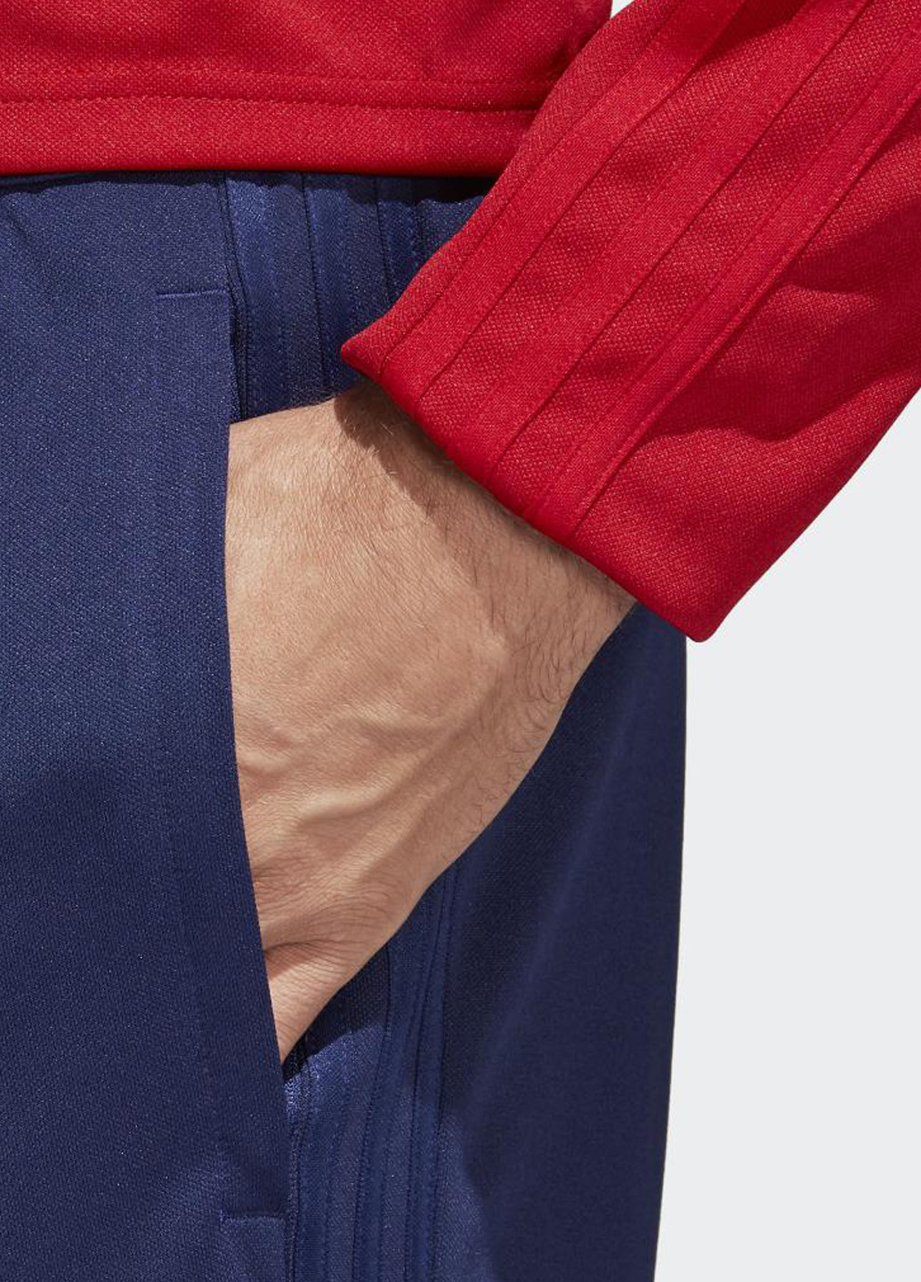 Синие спортивные демисезонные зауженные брюки adidas