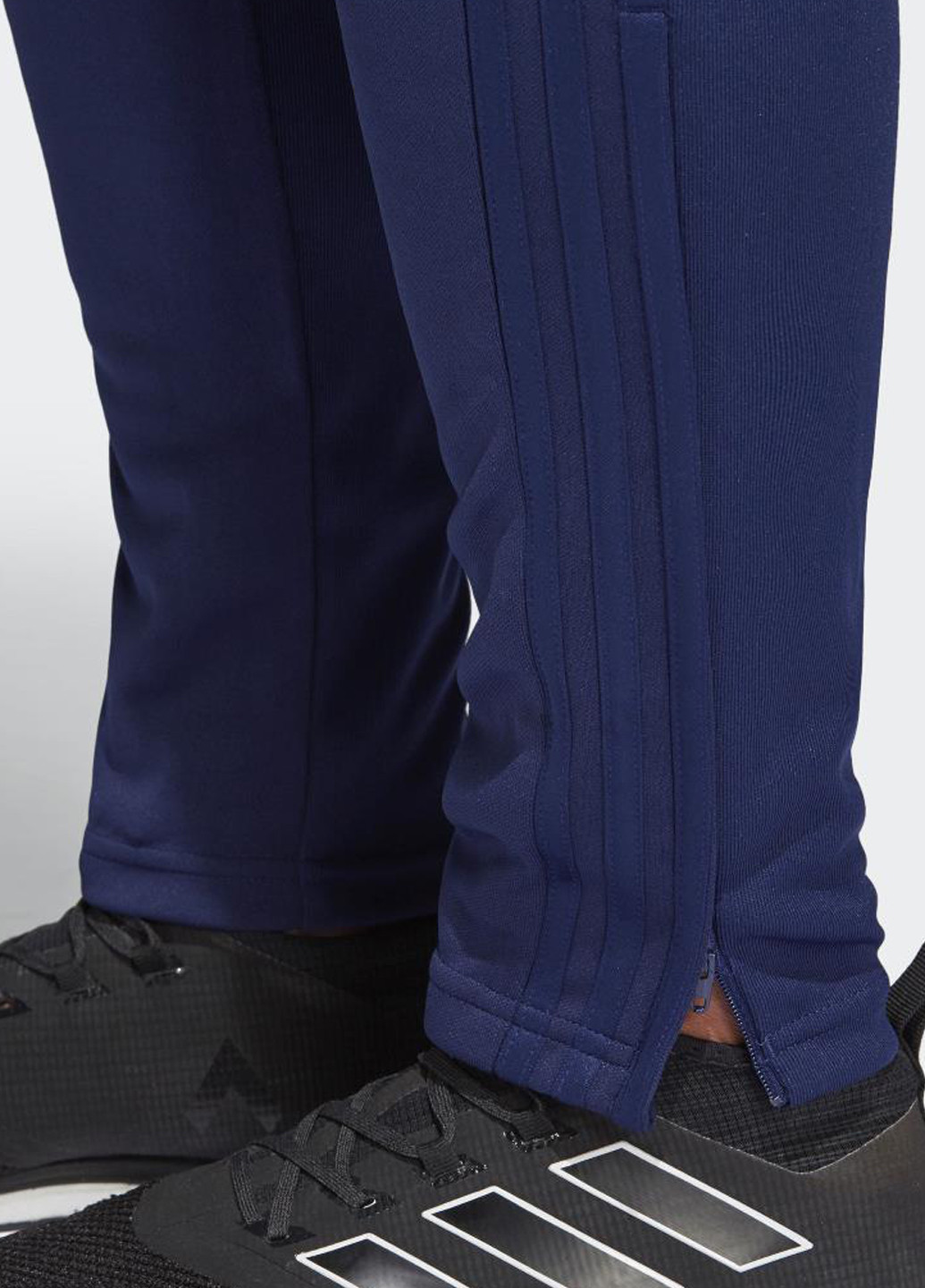 Синие спортивные демисезонные зауженные брюки adidas