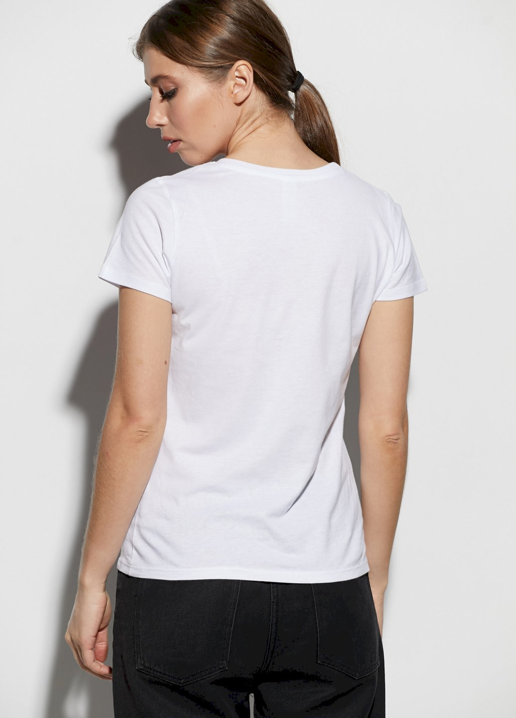 Белая демисезон футболка женская basic /дышащий принт/ YAPPI