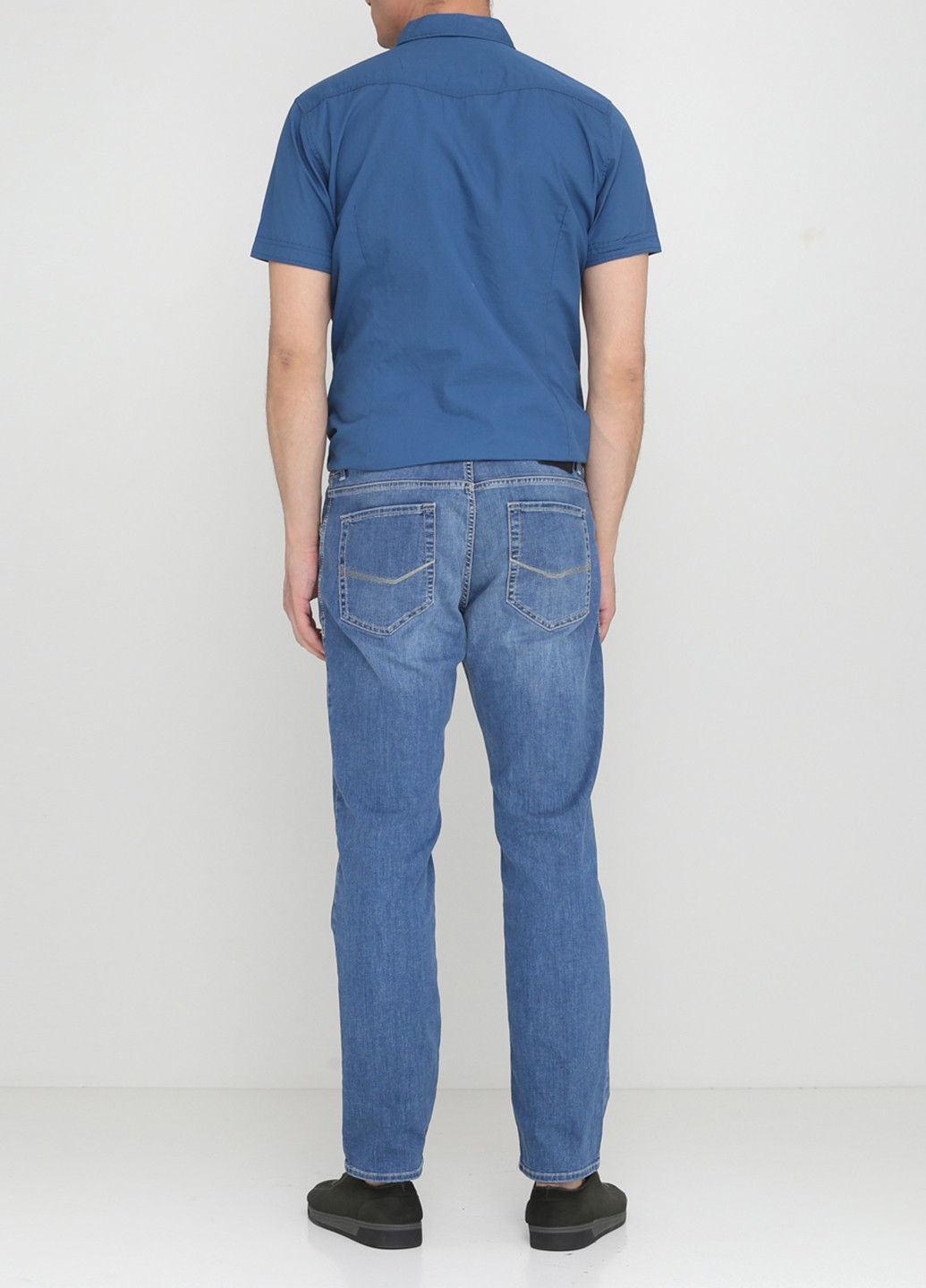 Голубые демисезонные зауженные джинсы Pierre Cardin