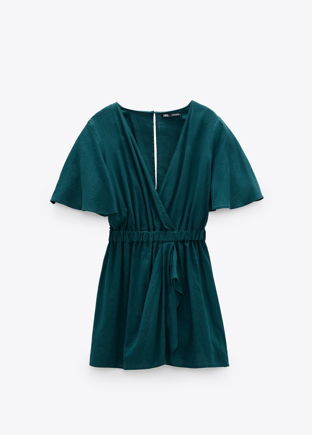 Комбинезон Zara однотонный темно-бирюзовый кэжуал