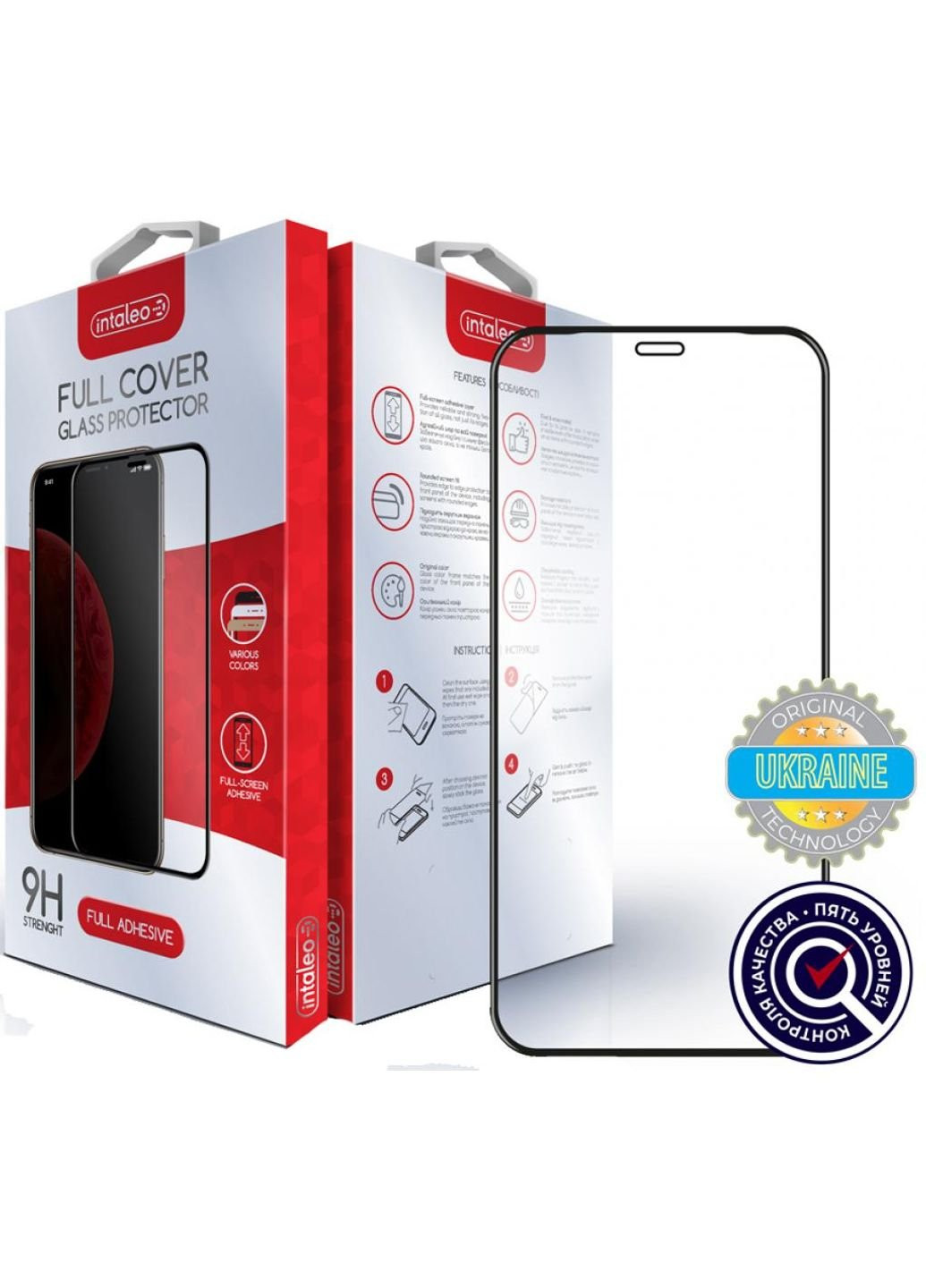 Стекло защитное Full Glue Apple iPhone 12 mini (black) (1283126506413) Intaleo (249597892)