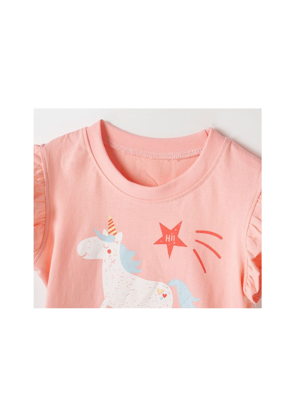 Персиковая летняя футболка для девочки hello darling Berni kids 58657