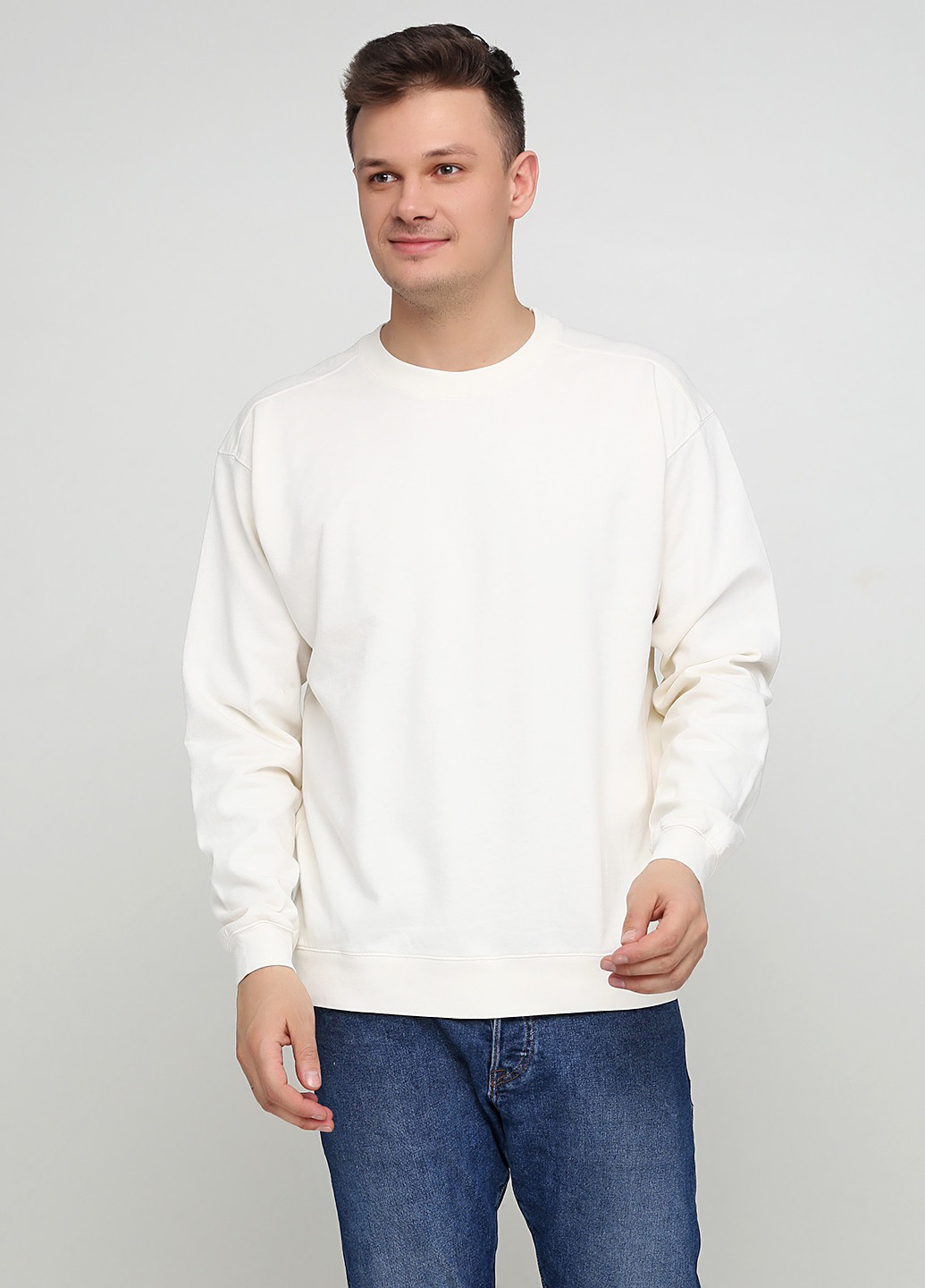 Кремовый свитшот Blue 84 однотонный без декора (361422112)