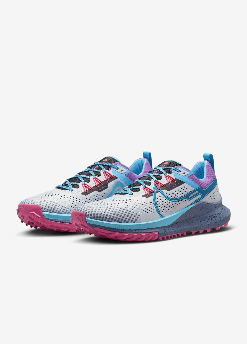 Цветные демисезонные кроссовки fb7182-001 Nike React Pegasus Trail 4 SE
