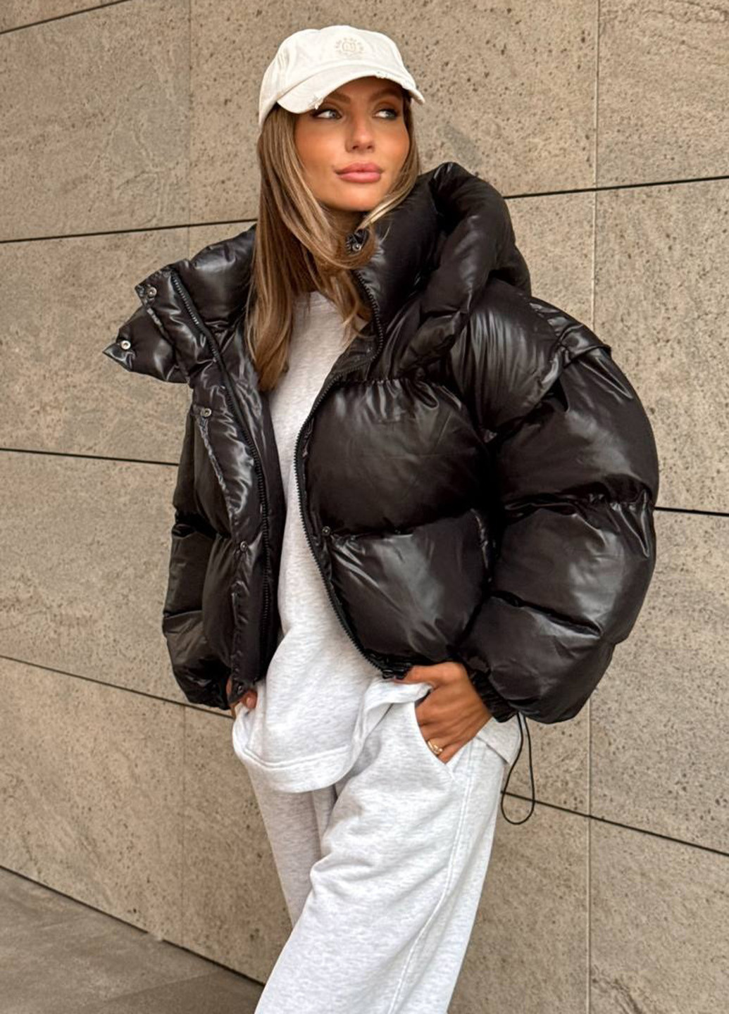 Черная зимняя куртка куртка-трансформер No Brand