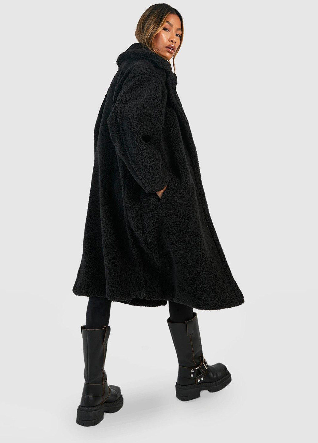 Шуба свободного кроя из искусственного меха Boohoo (297706964)