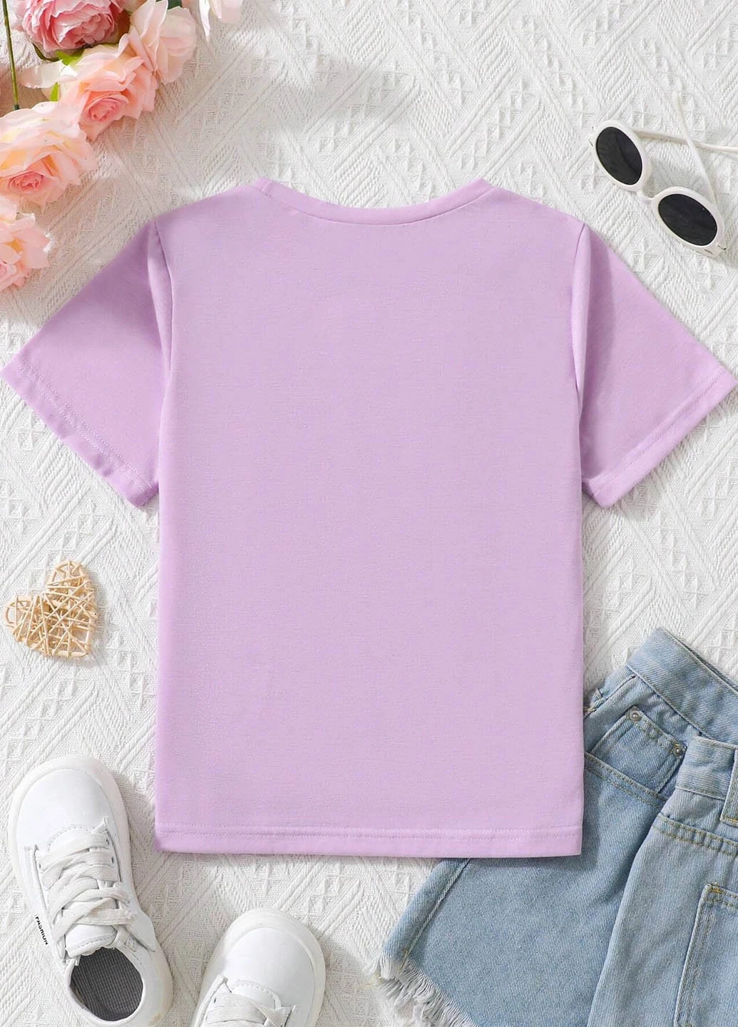 Лиловая летняя футболка SHEIN