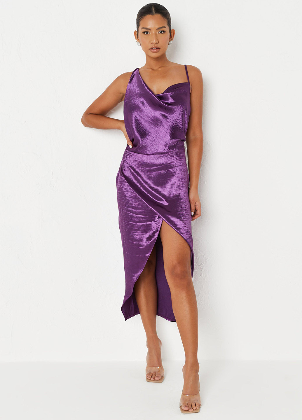 Фиолетовое кэжуал платье платье-комбинация Missguided однотонное