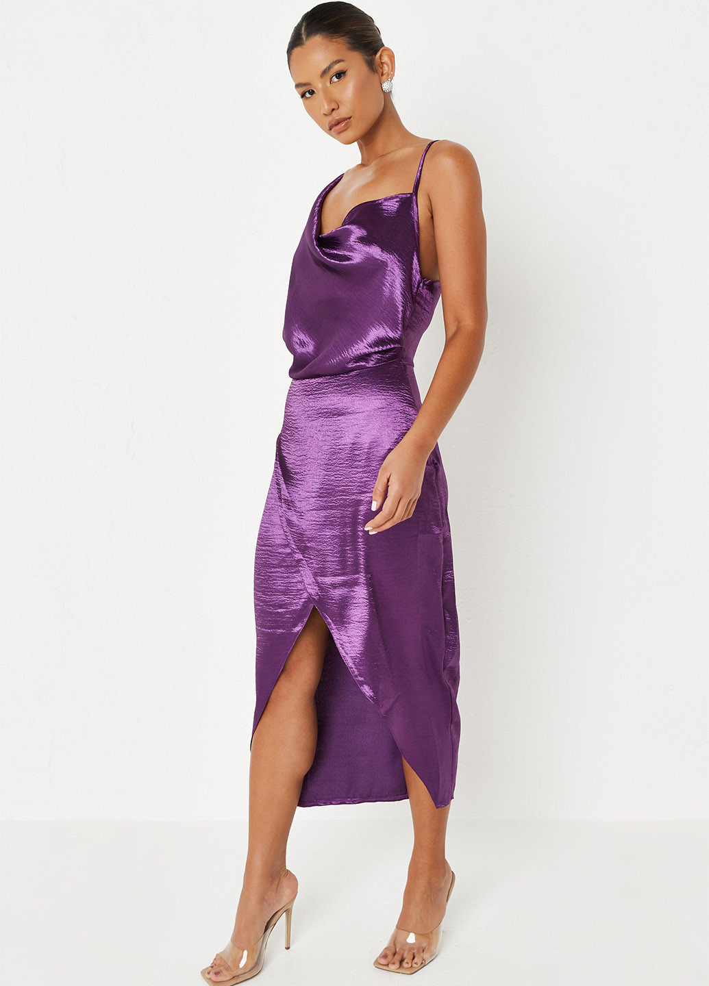 Фиолетовое кэжуал платье платье-комбинация Missguided однотонное