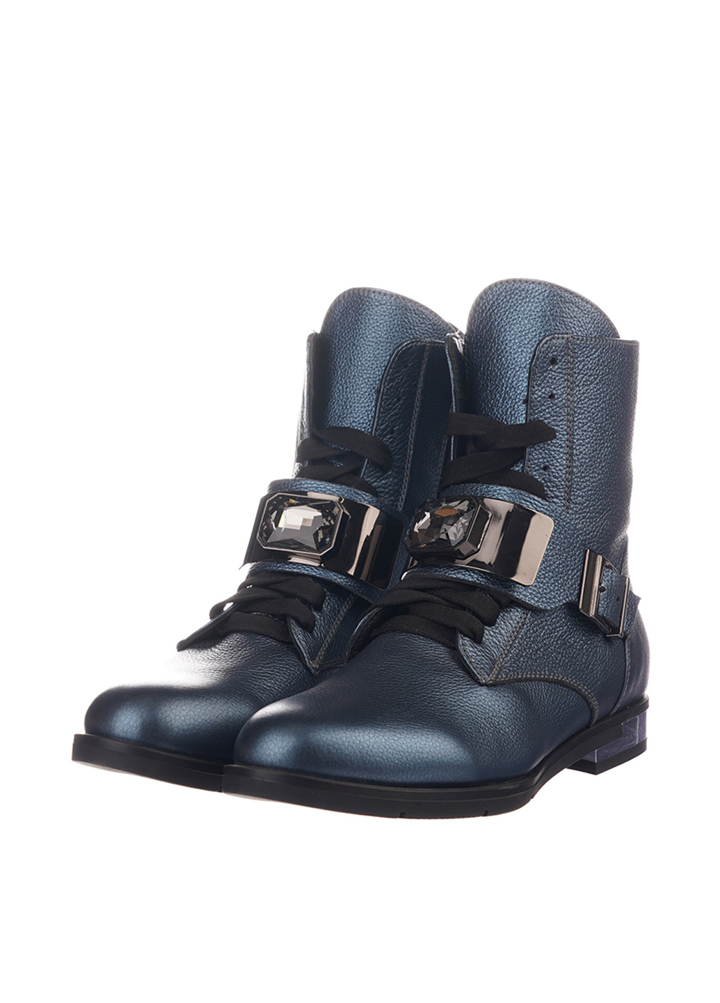 Осенние ботинки AURA с камнями, с пряжкой, со шнуровкой