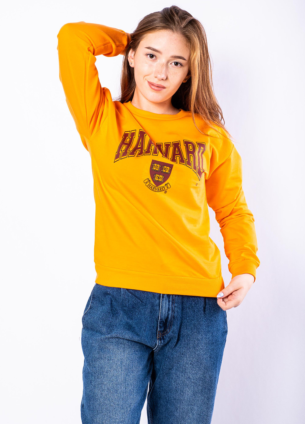 Помаранчевий світшот Time of Style напис без декору (279005320)